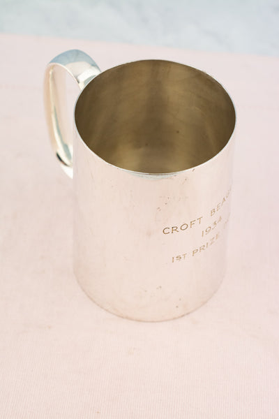 1934 English Silverplate Beagle Trophy Tankard