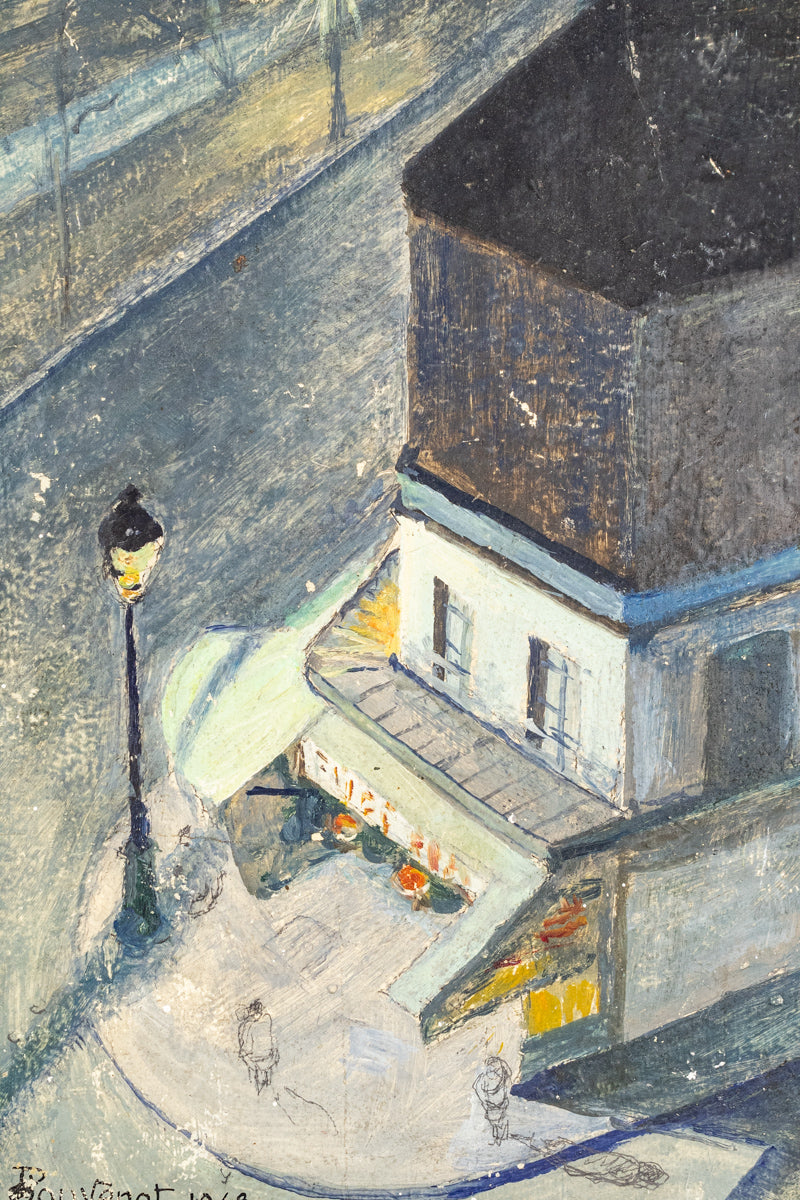 1948 French Streetscape on Board, image 2 of 5