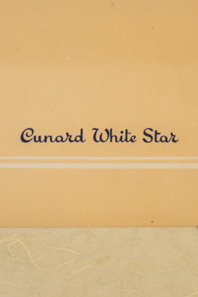 Vintage Framed H.M.S. Queen Elizabeth Cunard Menu