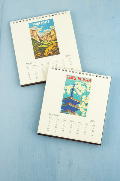 2024 Desk Calendar  -  Vintage Travel, National Parks