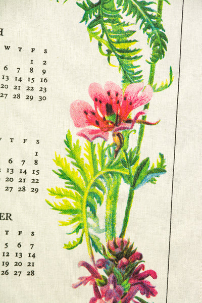 2024 Wildflower Calendar Tea Towel