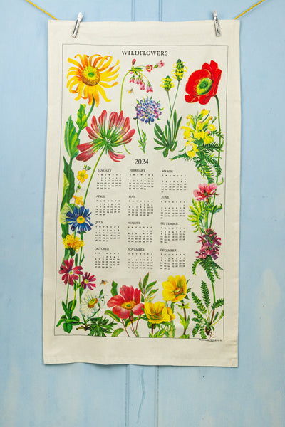 2024 Wildflower Calendar Tea Towel