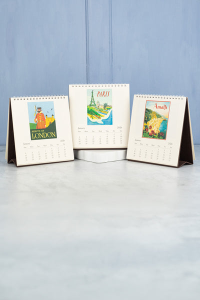 2026 Desk Calendar - Paris, Italy, London