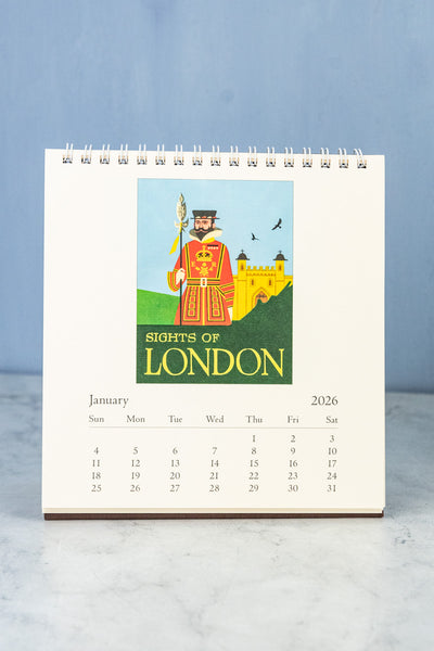 2026 Desk Calendar - Paris, Italy, London