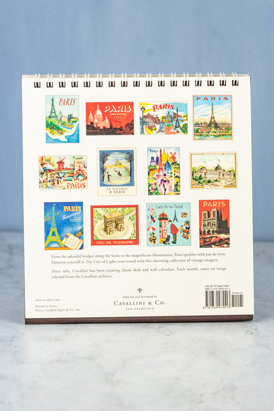2026 Desk Calendar - Paris, Italy, London