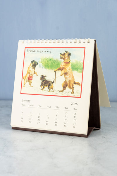 2026 Desk Calendar - Vintage Dogs, Vintage Cats