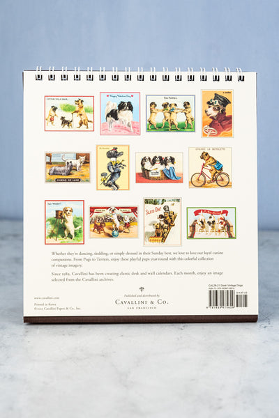 2026 Desk Calendar - Vintage Dogs, Vintage Cats