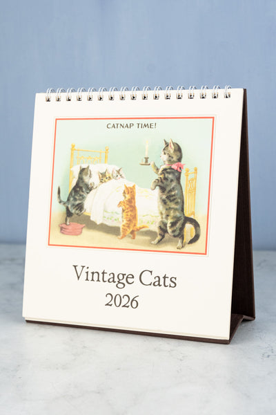 2026 Desk Calendar - Vintage Dogs, Vintage Cats