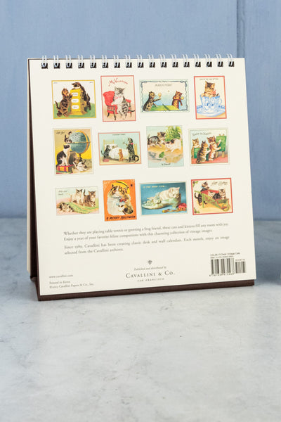 2026 Desk Calendar - Vintage Dogs, Vintage Cats