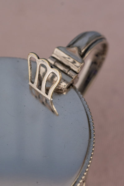 Victorian Silverplate & Blue Glass Mustard Pot