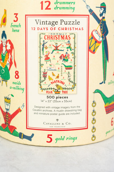 500-Piece Vintage Twelve Days of Christmas Puzzle