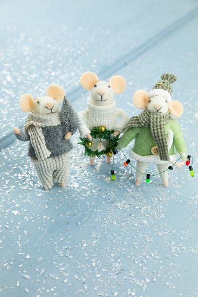 Advent Arthur, Festive Finnegan and Lit Up Liam Mouse Ornaments