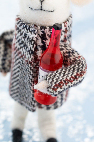 Alpine Alexandra & Winston Winter Wine Mouse Ornaments