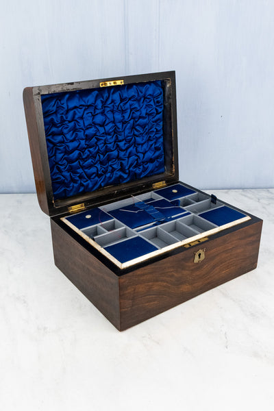 Antique English Faux Bois Sewing Box