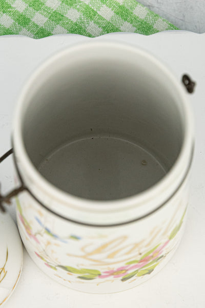 Antique French Handpainted 'Lait' Carafe