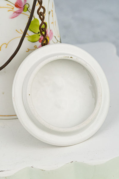 Antique French Handpainted 'Lait' Carafe