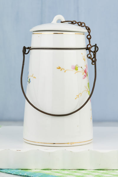 Antique French Handpainted 'Lait' Carafe