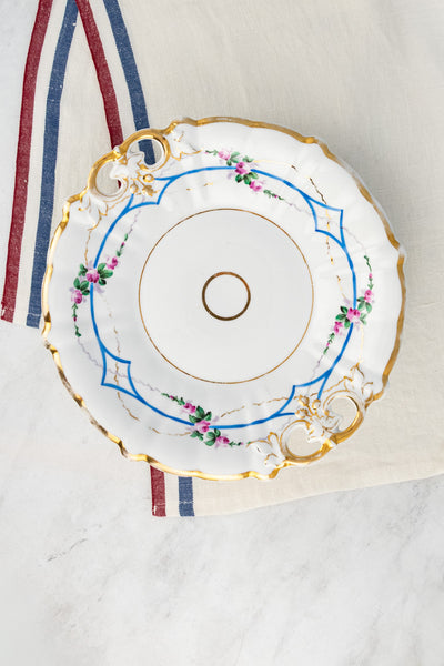 Antique European Fine Porcelain Cake Plate