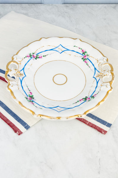 Antique European Fine Porcelain Cake Plate