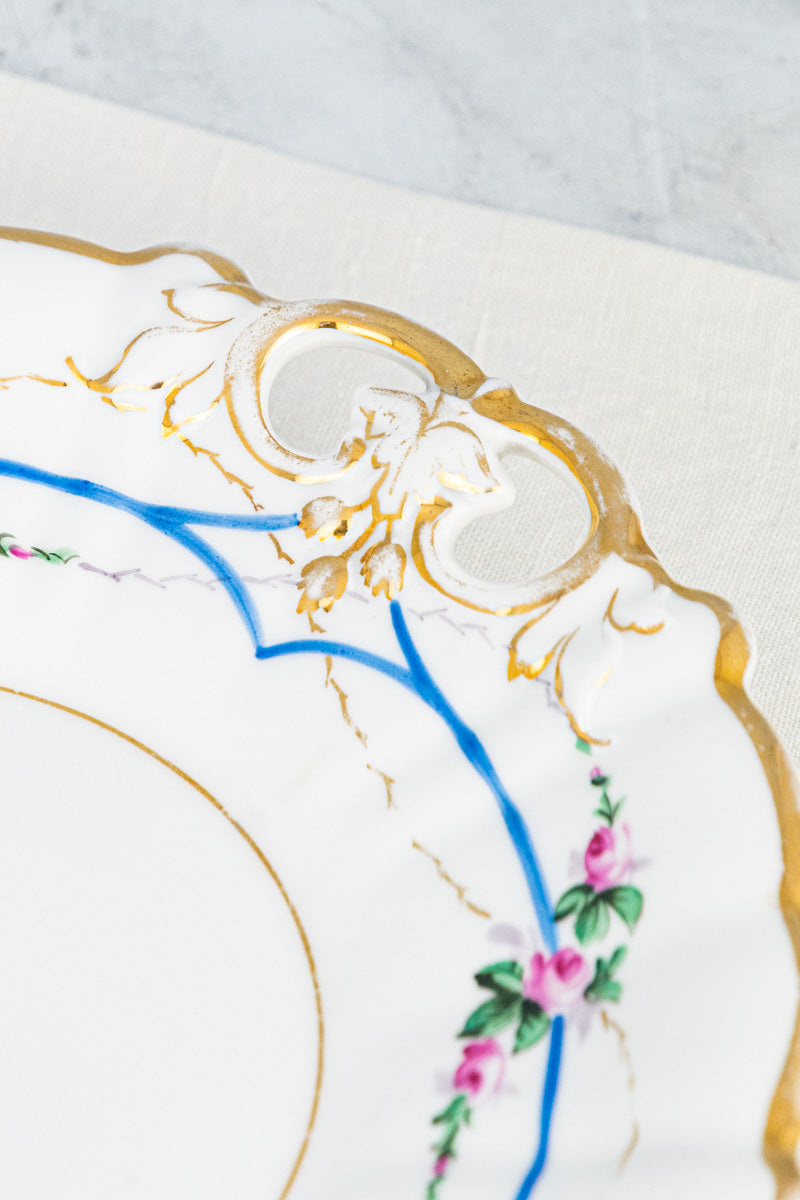 Antique European Fine Porcelain Cake Plate