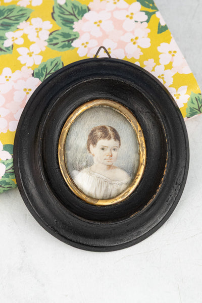 Antique French Framed Miniature Portrait