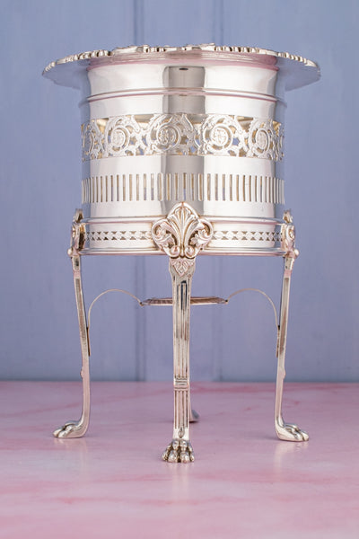 Antique English Silverplate Bottle Stand