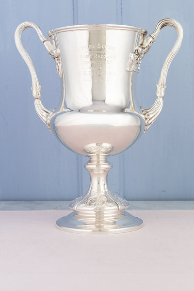 Antique 1915 Silverplate Harrow School Loving Cup Trophy