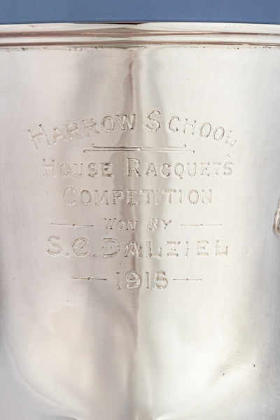 Antique 1915 Silverplate Harrow School Loving Cup Trophy