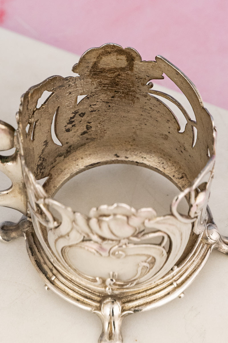 Antique Art Nouveau Silverplate Oil & Vinegar Cruet Set, image 14 of 17