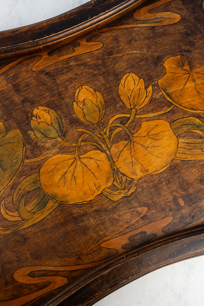 Antique Art Nouveau Wood Tray
