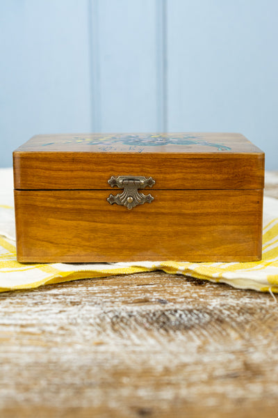 Antique Belle Époque Souvenir Wooden Jewelry Box - Vichy
