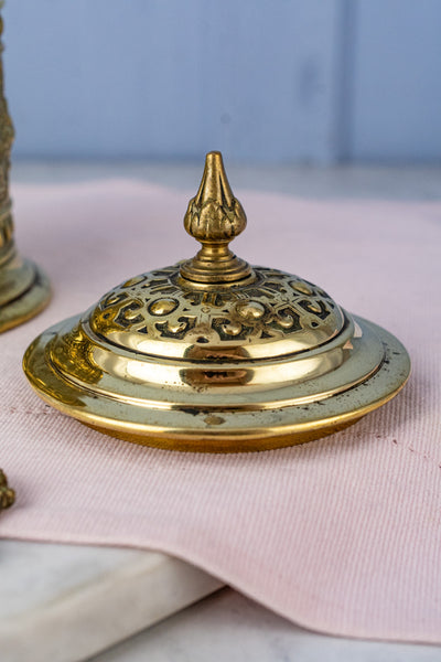 Antique Brass String Holder with Shears