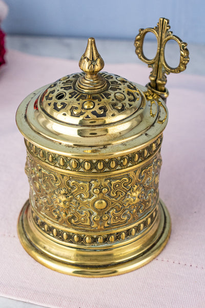 Antique Brass String Holder with Shears