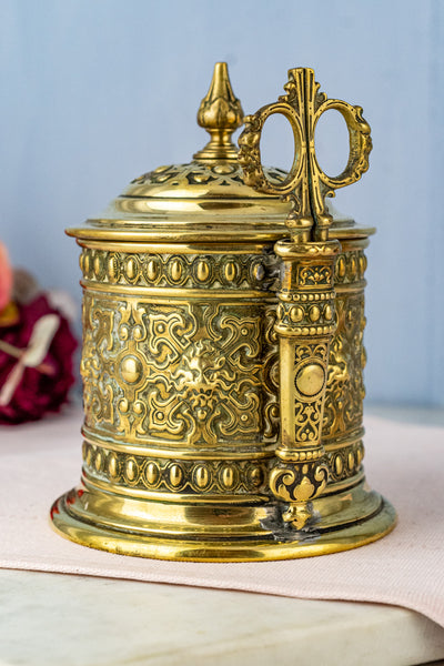 Antique Brass String Holder with Shears