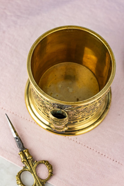 Antique Brass String Holder with Shears