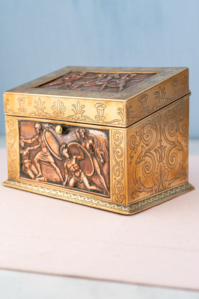Antique British Museum Brass & Copper Parthenon Frieze Letter Box