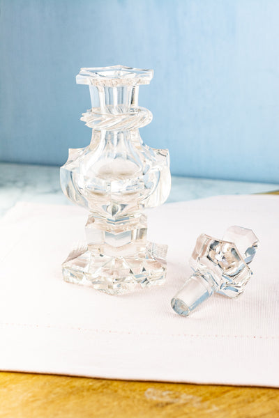 Antique Carved Crystal Perfume Decanter