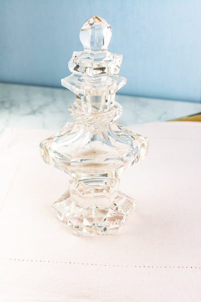 Antique Carved Crystal Perfume Decanter