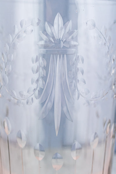 Antique Cut Crystal and Silverplate 16" Cocktail Shaker