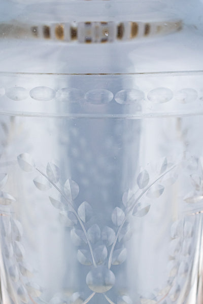 Antique Cut Crystal and Silverplate 16" Cocktail Shaker