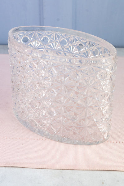 Antique Cut Crystal and Silverplate Oval Biscuit Box