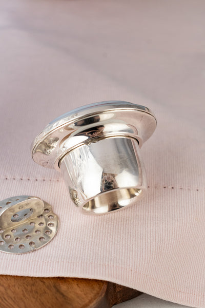 Antique Cut Crystal and Sterling Cocktail Shaker