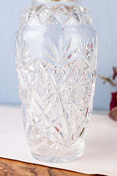 Antique Cut Crystal and Sterling Cocktail Shaker