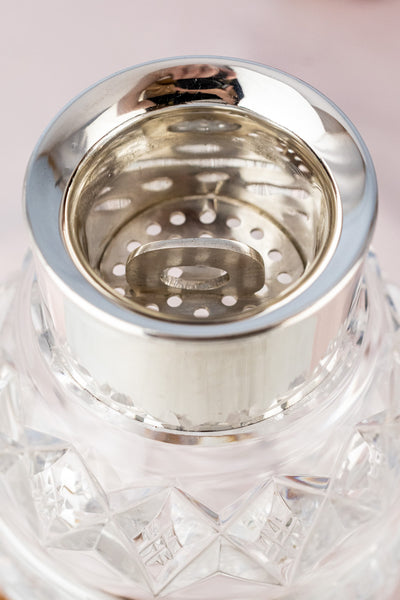 Antique Cut Crystal and Sterling Cocktail Shaker