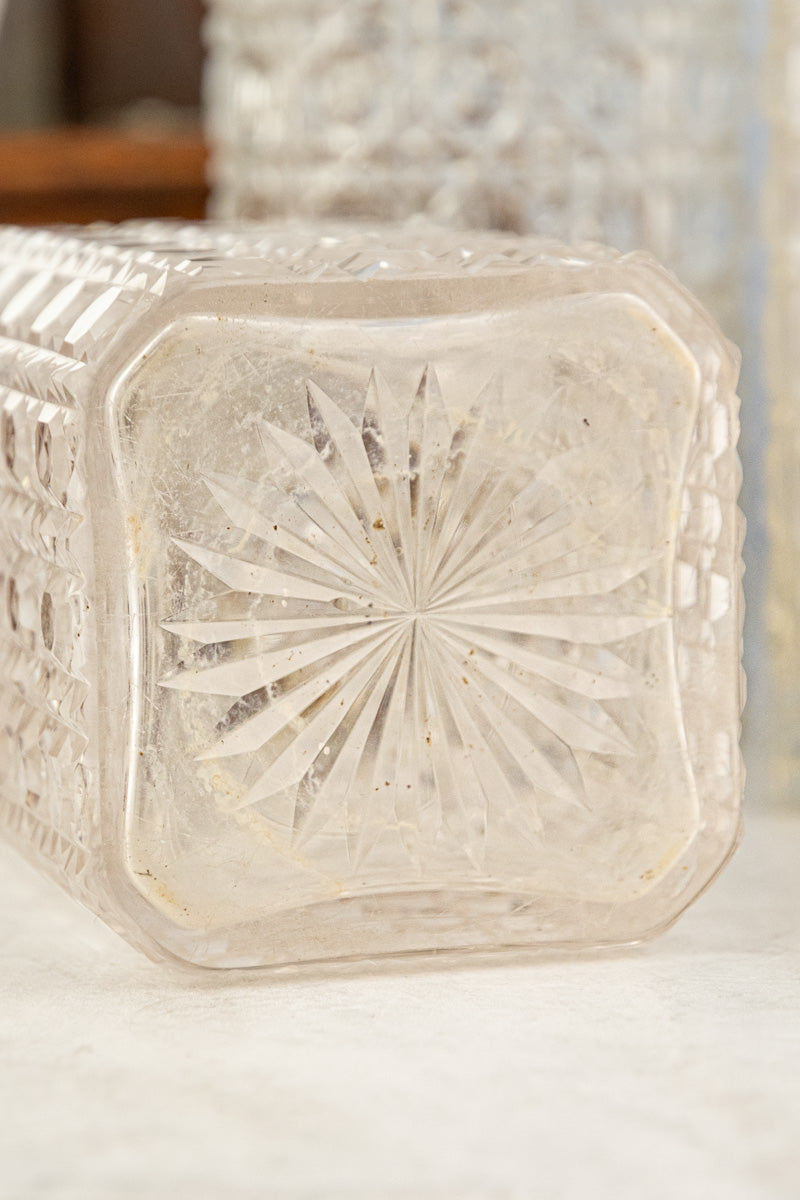 Antique Edwardian Cut Crystal Decanter Tantalus
