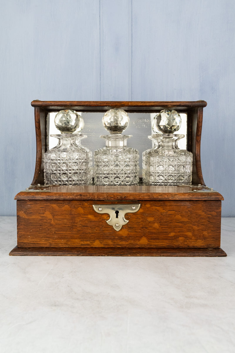 Antique Edwardian Cut Crystal Decanter Tantalus