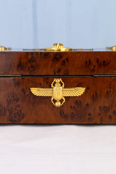 Antique Egyptian Revival Wood & Brass Box