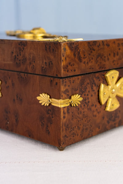 Antique Egyptian Revival Wood & Brass Box