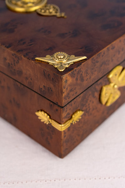 Antique Egyptian Revival Wood & Brass Box