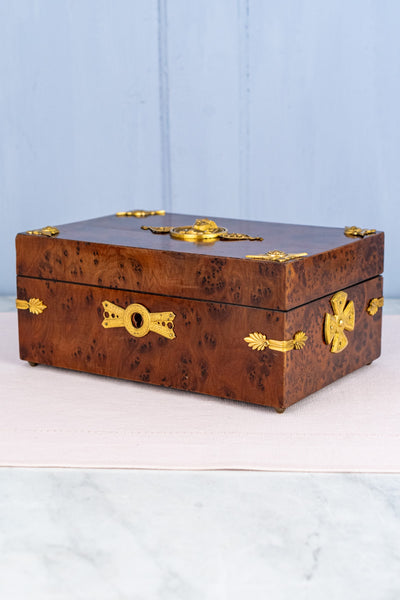 Antique Egyptian Revival Wood & Brass Box